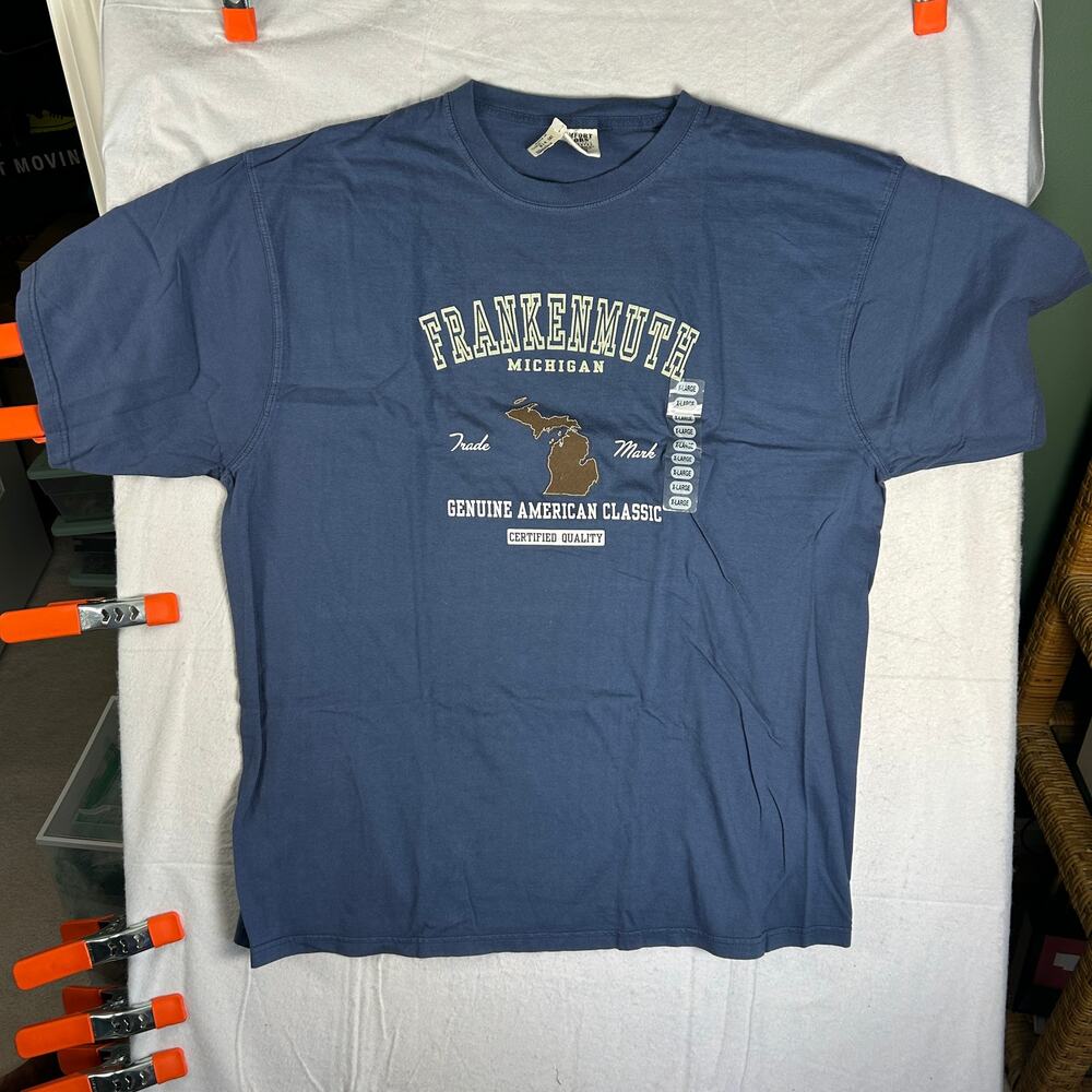 Frankenmuth Michigan Comfort Colors Graphic T-Shirt Mens Size XL Denim Blue NWT